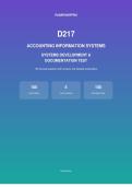WGU D217 Accounting Information Systems &ndash; Systems Development & Documentation Practice Test with Answers & Detailed Explanations&NewLine;