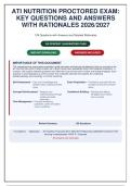 ATI Nutrition Proctored Exam&colon; Key Questions & Answers with Detailed Rationales & "Why Wrong" Explanations latest 2026&sol;2027&NewLine;