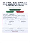 ATI RN Adult Med-Surg NGN Practice Exam &vert; 130 Questions & Answers with Detailed Rationales & "Why Wrong" Explanations 2026&sol;2027&NewLine;