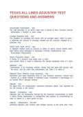 TEXAS ALL LINES ADJUSTER TEST QUESTIONS AND ANSWERS&NewLine;&NewLine;