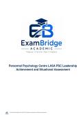 Personnel Psychology Centre LASA PSC Leadership Achievement and Situational Assessment