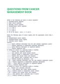QUESTIONS FROM CANCER MANAGEMENT BOOK&NewLine;&NewLine;