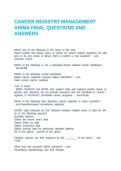 CANCER REGISTRY MANAGEMENT AHIMA FINAL QUESTIONS AND ANSWERS