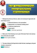 Bio 669 - Exam 3 Pulmonary & Renal Questions with Verified Answers 100&percnt; Guarantee Score Pass 