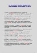 NUR 460 COMPLETE FINAL EXAM REAL QUESTIONS &plus; DETAILED ANSWERS - LATEST VERSION - TOP RATED