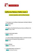 California Notary Public Exam 2  &NewLine;Contains Questions with Verified Answers 