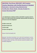 NAB RCAL Final Exam 2026-2027&colon; 400 Complex &NewLine;Practice Questions with Verified Answers & Detailed &NewLine;Rationales &vert; Assisted Living Administrator &NewLine;Certification Study Guide &vert; Already Graded A&plus; &vert; &NewLine;Instant Download PDF"