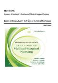 Test Bank for Brunner & Suddarth's Textbook of Medical-Surgical Nursing&comma; 16th Edition by Janice L&period; Hinkle&comma; Kerry H&period; Cheever&comma; Kristen J&period; Overbaugh & Carolyn E&period; Bradley &vert; Chapters 1&ndash;68 Complete &vert; Questions & Answers &vert; 2027