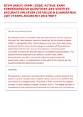 SCYM &lpar;ASCP&rpar; EXAM &lpar;2026&rpar; ACTUAL EXAM &NewLine;COMPREHENSIVE QUESTIONS AND VERIFIED &NewLine;ACCURATE SOLUTION &lpar;DETAILED & ELABORATED&rpar; &NewLine;&vert;GET IT 100&percnt; ACCURATE&excl;&excl; 2026 TEST&excl;&excl; 