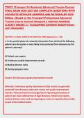 TPATC &lpar;Transport Professional Advanced Trauma Course&rpar; &NewLine;FINAL EXAM 2026-2027200 COMPLETE QUESTIONS WITH &NewLine;ACCURATE DETAILED ANSWERS AND RATIONALES 2026 &NewLine;Edition &vert; Based on the Transport Professional Advanced &NewLine;Trauma Course Content Blueprint &vert;&vert; V