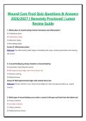 Wound Care Final Quiz Questions & Answers 2026&sol;2027 &vert; Remotely Proctored &vert; Latest Review Guide