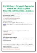 NSG 526 Exam 3 Therapeutic Approaches Practice Test 2026&sol;2027 &vert; Most Frequently Tested Questions &vert; Graded A&plus;