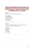 DRE Final Knowledge Exam Questions and Verified Answers - Drug Recognition Expert Certification Prep