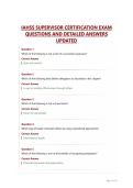 IAHSS SUPERVISOR CERTIFICATION EXAM QUESTIONS AND DETAILED ANSWERS