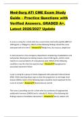 Med-Surg ATI CME Exam Study &NewLine;Guide &ndash; Practice Questions with &NewLine;Verified Answers&period; GRADED A&plus;&period; &NewLine;Latest 2026&sol;2027 Update 