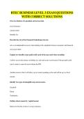 BTEC BUSINESS LEVEL 3 EXAM QUESTIONS&NewLine;WITH CORRECT SOLUTIONS