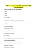 BTEC IT Level 3 - Unit 1 Test Questions with&NewLine;correct Solutions