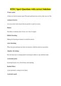 BTEC Sport Questions with correct Solutions