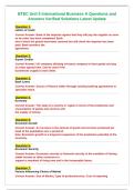 BTEC Unit 5 International Business A Questions and&NewLine;Answers Verified Solutions Latest Update