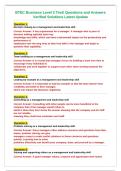 BTEC Business Level 3 Test&excl; Questions and Answers&NewLine;Verified Solutions Latest Update