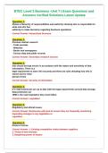 BTEC Level 3 Business -Unit 7 &vert; Exam Questions and&NewLine;Answers Verified Solutions Latest Update
