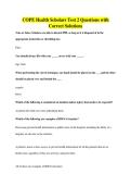 COPE Health Scholars Test 2 Questions with&NewLine;Correct Solutions