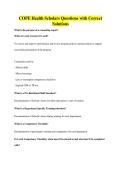 COPE Health Scholars Questions with Correct&NewLine;Solutions