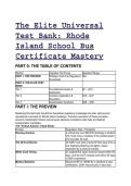 Elite Rhode Island School Bus Certificate Test Bank &lpar;Q&A with Mentor's Analysis&rpar; &vert; 2026&sol;2027 Edition