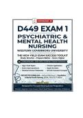 INSTANT PDF DOWNLOAD &mdash; Verified D449 Exam 1 &vert; Psychiatric & Mental Health Nursing &vert; Western Governors University &vert; Q & A &vert; 2026&sol;2027 Edition