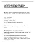 ALAT STUDY SHEET UPDATED ACTUAL&NewLine;QUESTIONS AND CORRECT ANSWERS