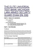 2026&sol;2027 ELITE TEST BANK&colon; Michigan LARA Armed Security Guard Exam &lpar;PA 330&rpar; &vert;  Q&A with Distractor & Mentor Analysis