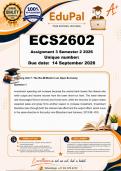 ECS2602 Assignment 3 &lpar;COMPLETE ANSWERS&rpar; Semester 2 2026 - DUE 14 September 2026