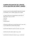 ALABAMA OTPS EXAM TEST SET 2 UPDATED&NewLine;ACTUAL QUESTIONS AND CORRECT ANSWER