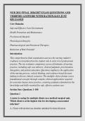 NUR 2811 FINAL 2026&sol;2027 EXAM QUESTIONS AND &NewLine;VERIFIED ANSWERS WITH RATIONALES JUST &NewLine;RELEASED 