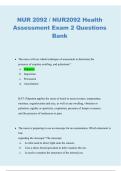 NUR 2092 Health Assessment Exam 2 Questions Bank 2026&sol;2027