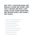 EMT Test 3 Module 3 Exam Review Study Guide 2026&sol;2027