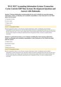 WGU D217 Accounting Information Systems Transaction&NewLine;Cycles Controls ERP Data Systems Development Questions and&NewLine;Answers with Rationales