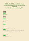 EXCEL CRASH Course WALL Street Certification Assessment Questions and Answers Verified Solutions Latest Update