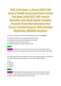 NSG 3160 Exam 2 &sol;Actual NSG 3160 Exam 2 Health Assessment Exam Actual Test Bank 2026&sol;2027 500 Practice Questions And Study Guide Complete Accurate Exam Real Questions And Correct Verified Answers With Detailed Rationales &lpar;Reliable Answers&rpar;