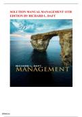 Solution Manual &ndash; Management 13th Edition by Richard L&period; Daft&NewLine;Richard L&period; Daft &vert; Comprehensive Solutions & Answers &vert; All Chapters Included &vert; Rated A&plus;