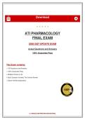 ATI PHARMACOLOGY FINAL EXAM 2026-2027 UPDATE EXAM Actual Questions and Answers 100- Guarantee Pass&period;pdf&NewLine;&NewLine;