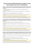 Portage Learning CHEM210 Biochemistry Modules 1 8 Final&NewLine;Review Questions and Answers with Rationales