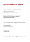Organizational Behavior Test Bank &ndash; Management & Business Study Guide