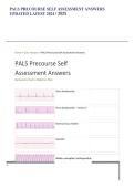 &NewLine;PALS Precourse Self-Assessment Answers &vert; Updated 2024&ndash;2025 Study Guide&comma; Practice Questions & Exam Review