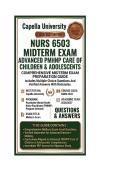 NURS 6503 Midterm Exam Advanced PMHNP Care of Children & Adolescents Questions And Answers &vert; 2026&sol;2027 Capella University