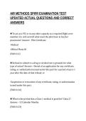AIR METHODS SPIFR EXAMINATION TEST&NewLine;UPDATED ACTUAL QUESTIONS AND CORRECT&NewLine;ANSWERS