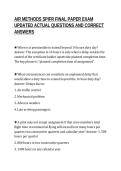 AIR METHODS SPIFR FINAL PAPER EXAM&NewLine;UPDATED ACTUAL QUESTIONS AND CORRECT&NewLine;ANSWERS