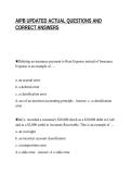 AIPB UPDATED ACTUAL QUESTIONS AND&NewLine;CORRECT ANSWERS