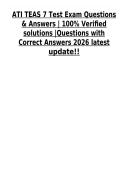ATI TEAS 7 Test Exam Questions & Answers &vert; 100&percnt; Verified solutions &vert;Questions with Correct Answers 2026 latest update&excl;&excl;&NewLine; &NewLine;