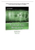 Solutions Manual For Federal Tax Research 13th Edition &vert; Roby B&period; Sawyers & Steven Gill &vert; ISBN 9780357988411 &vert; Complete Chapters 1-13